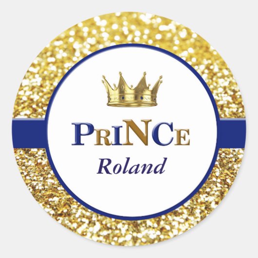 Royal Prince stickers in blauw en goud (Voorkant)