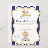 Royal Prince Teddy Bear Baby Shower Invitations (Devant)