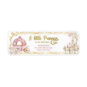 Royal Princess Baby shower Adreslabel Etiket