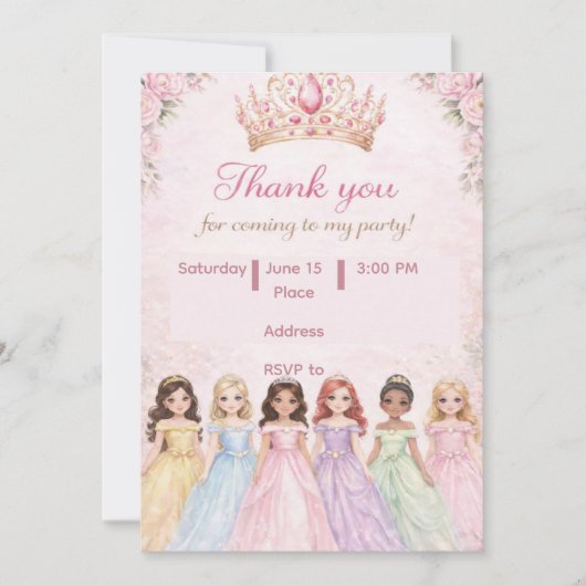Royal Princess Birthday Invitations (Devant)