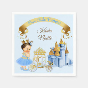 Royal Princess Castle Carriage Blue Gold Girl Servet