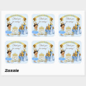 Royal Princess Castle Carriage Blue Gold Girl Vierkante Sticker (Vel)