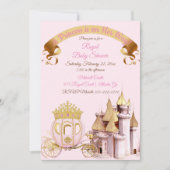 Royal Princess Castle Carriage Pink Gold Girl Kaart (Voorkant)