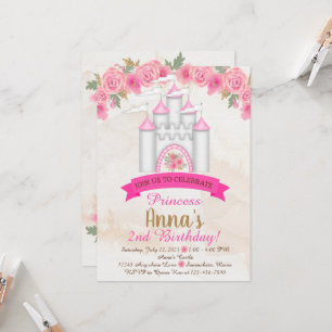 Royal Princess Castle Invitations d'anniversaire