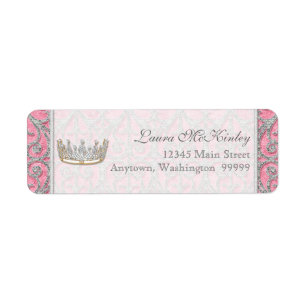 Royal Princess Crown Baby Matching Address Label