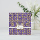 Royal Princess Crown Girl Invitations de fête d'an (Debout devant)