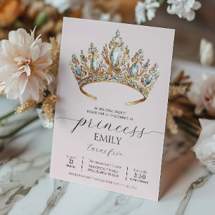Royal Princess Crown Girl Verjaardagsfeestje Kaart