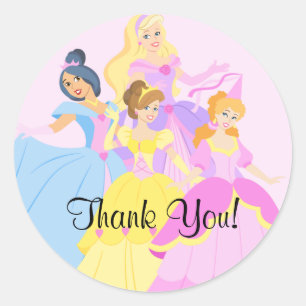 Royal Princess Girls Bedankt voor je geboortedag Ronde Sticker