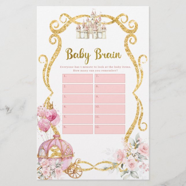 Royal Princess Pink Carriage Baby Brain Games (Voorkant)