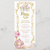 Royal Princess Pink Carriage Baby shower Menu (Devant)