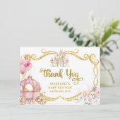 Royal Princess Pink Carriage Carte de remerciement (Debout devant)