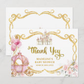 Royal Princess Pink Carriage Carte de remerciement (Devant / Derrière)
