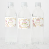 Royal Princess Pink Pumpkin Carriage Bottle Label Waterfles Etiket (Flessen)