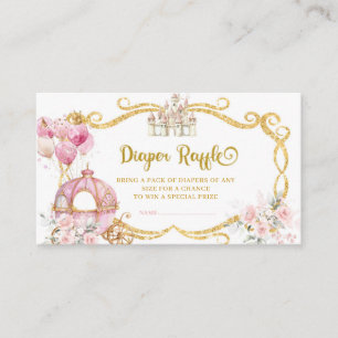 Royal Princess Pink Pumpkin Carriage Luier Raffle Informatiekaartje