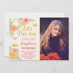 Royal Princess Tea Party Anniversaire Invitation