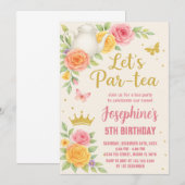 Royal Princess Tea Party Anniversaire Invitation (Devant / Derrière)