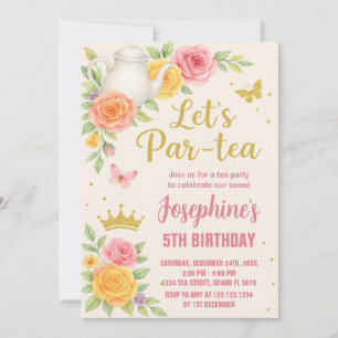 Royal Princess Tea Party Uitnodiging voor verjaard