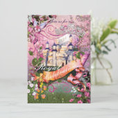 Royal Princess Unicorn Invitations de fête d'anniv (Debout devant)