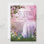 Royal Princess Unicorn Invitations de fête d'anniv (Dos)