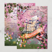 Royal Princess Unicorn Invitations de fête d'anniv (Devant / Derrière)