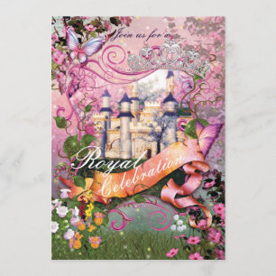 Royal Princess Unicorn Invitations de fête d'anniv