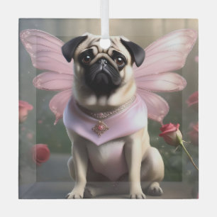 Royal Pug: De Prinsesfee van de Betoverde Rijken Glas Ornament