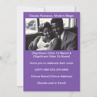 Royal Purple 1960s Black est une belle invitation