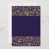 Royal Purple and Gold Nouvel An Eve Invitation (Dos)