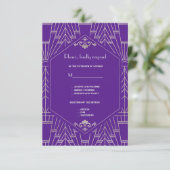 Royal Purple Argent Great 20s Mariage RSVP (Debout devant)