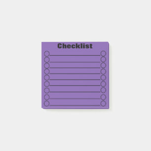 Royal Purple Checlist Post-it® Notes 3" x 3"