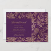Royal Purple Gold Damask Bridal Brunch Invitation (Devant)
