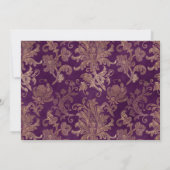 Royal Purple Gold Damask Bridal Brunch Invitation (Dos)
