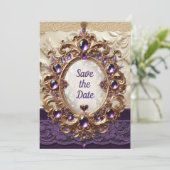 Royal Purple & Gold Enregistrer la carte Date (Debout devant)