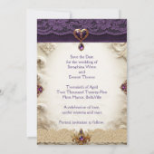 Royal Purple & Gold Enregistrer la carte Date (Dos)