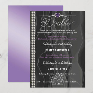 Royal Purple Invitation d'anniversaire conjoint en