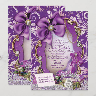 Royal Purple Princess Sweet 16 Invitation