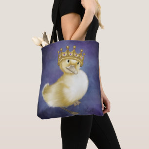 Royal Quackery: Gele eendje met gouden kroon Draagtas