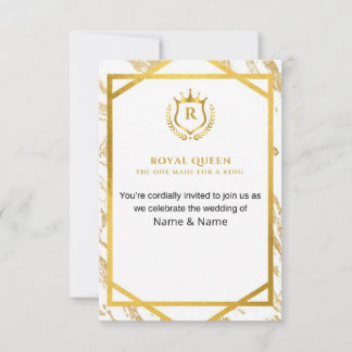 Royal Queen Made for A King Wedding Invitations Kaart