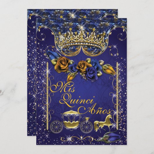 Royal Quinceañera et Sweet 16 Invitations de fête (Devant / Derrière)