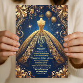 Royal Quinceañera Gold en Navy Princess Thema Kaart