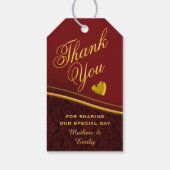 Royal Red gepersonaliseerd dank u bruiloft gunst Cadeaulabel (Achterkant)