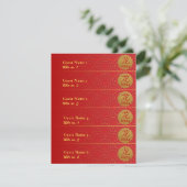 Royal Red Gold Chinois Lunn Nouvel An Cartes de Pl (Debout devant)