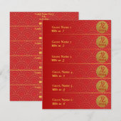 Royal Red Gold Chinois Lunn Nouvel An Cartes de Pl (Devant / Derrière)