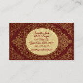 Royal Red & Gold Embossés QR Code Cartes de visite (Devant)