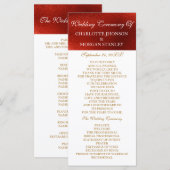 Royal Red Shiny White Wedding Programme (Devant / Derrière)