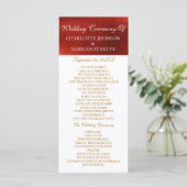 Royal Red Shiny White Wedding Programme (Debout devant)