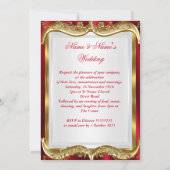 Royal Red Wedding Gold Crown Kaart (Achterkant)