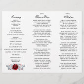 Royal Red White Silver Floral Wedding Programme (Dos)