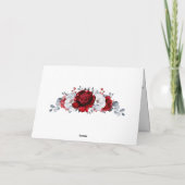 Royal Red White Silver Metallic Floral Wedding Bedankkaart (Achterkant)