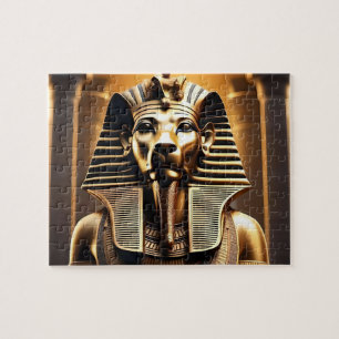 **"Royal Roar: De Gouden farao Leeuw"** Legpuzzel